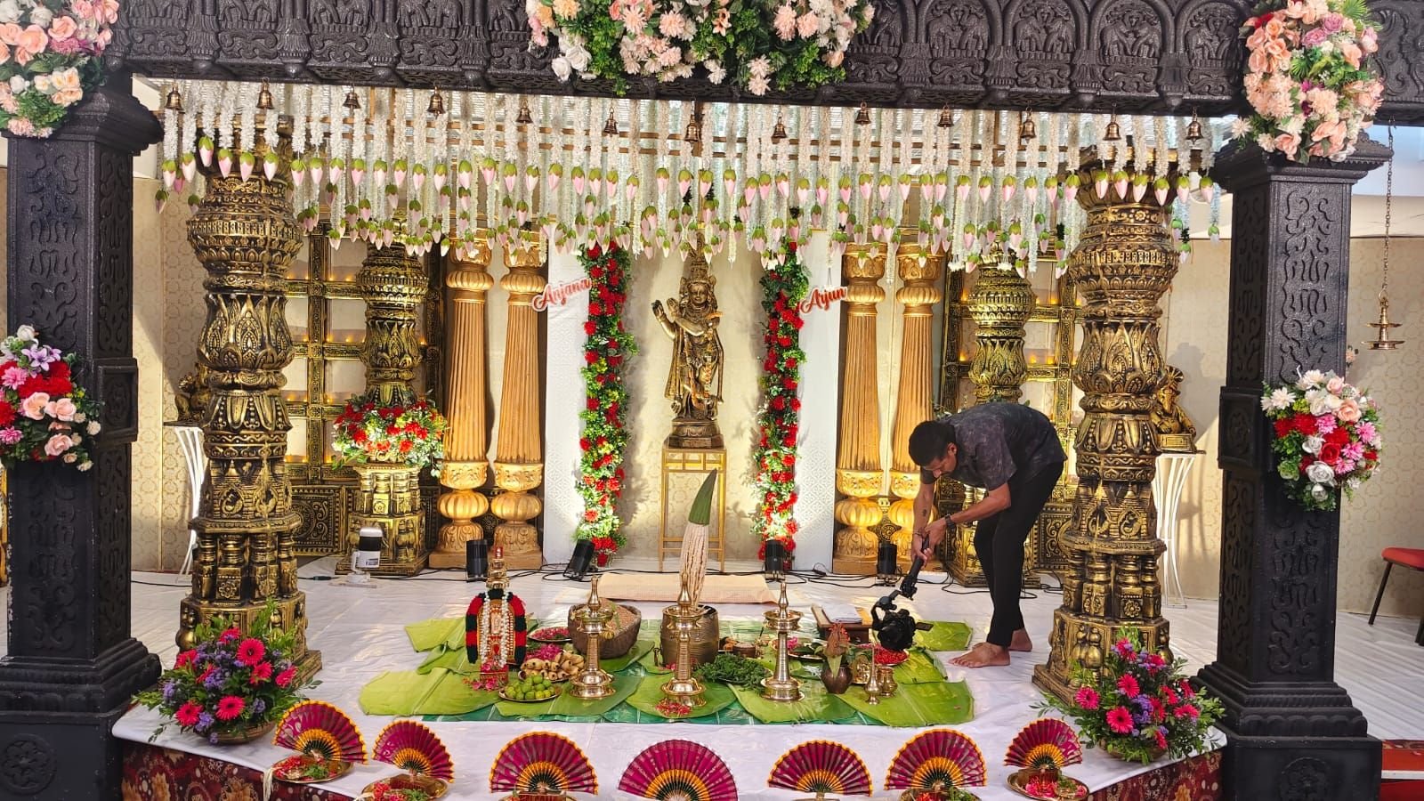 Ground floor hall set for a wedding